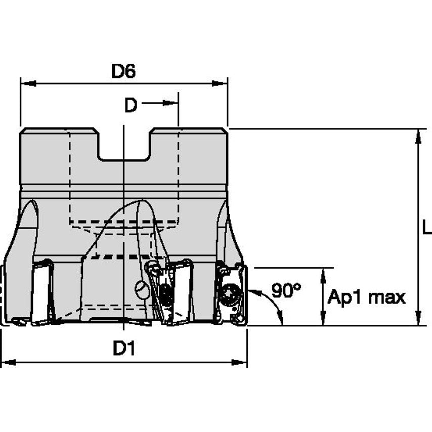 M4D150L1106S050L157 Mill 4-11 D1.50 Z6 Inch Shell