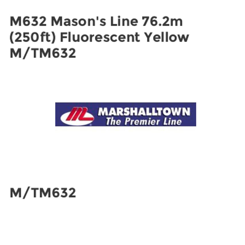 M632 Mason's Line 76.2m (250ft) Fluorescent Yellow M/TM632