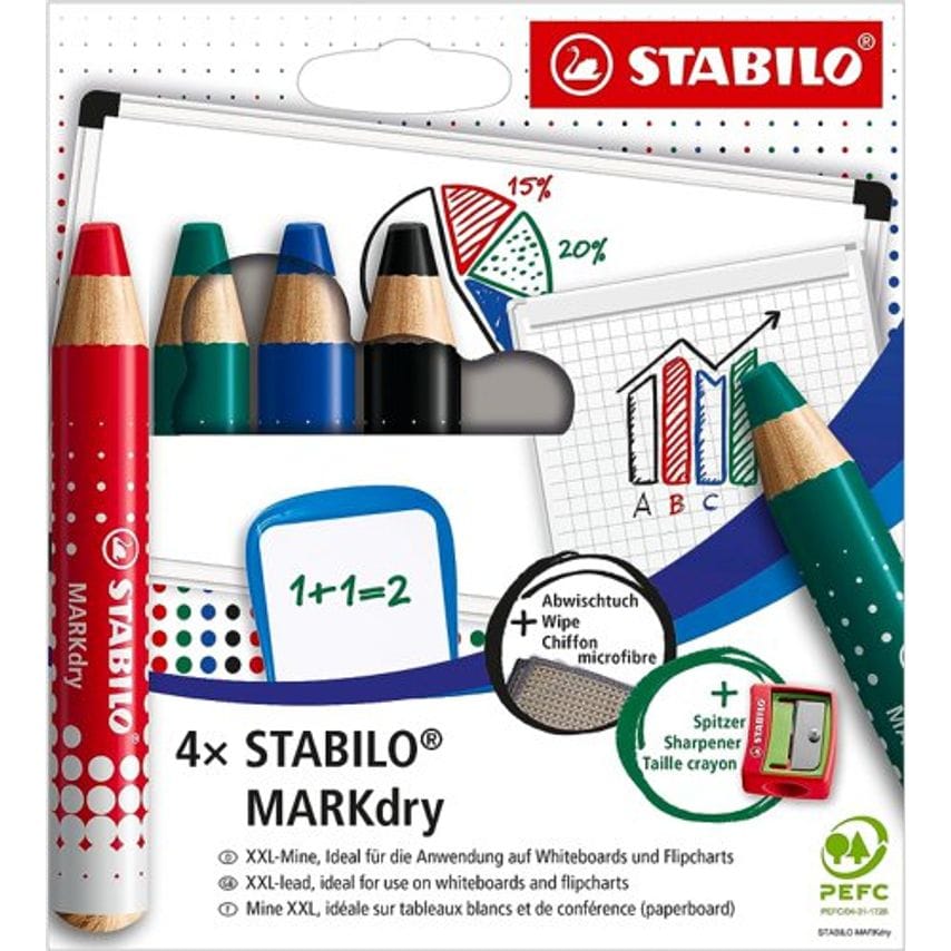 MARKdry Asst PK4+Sharpener+Cloth