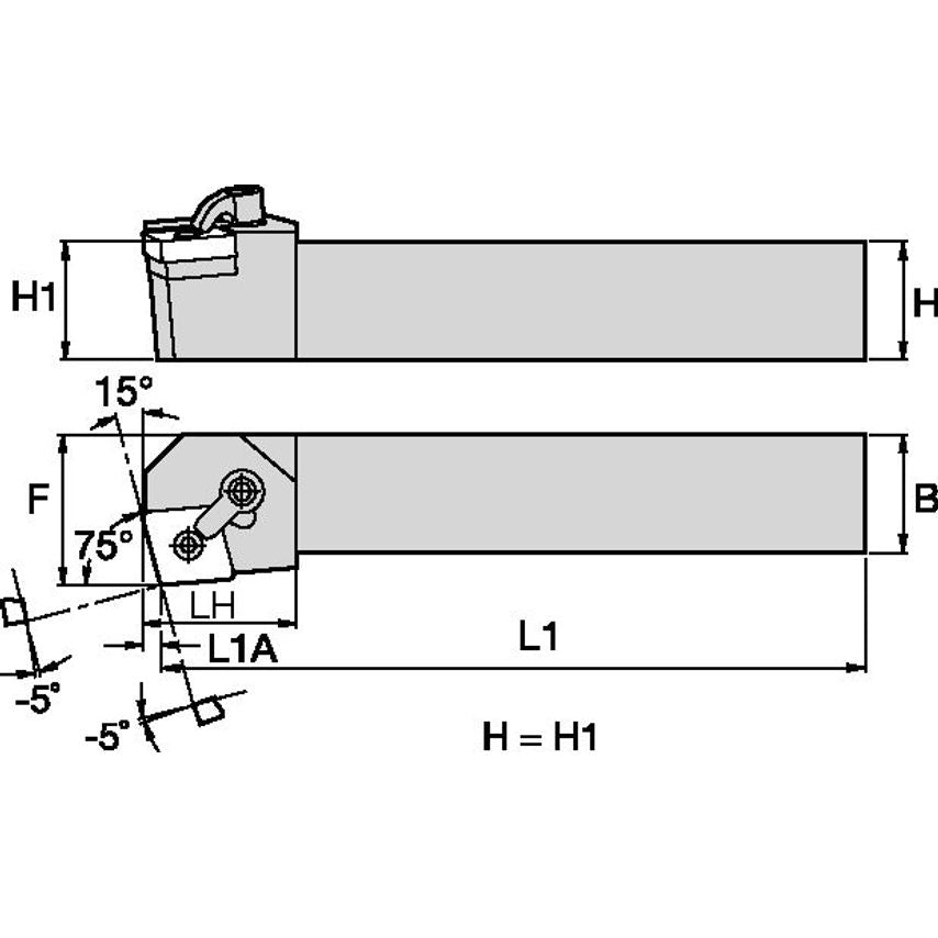 MCKNL3225P16 M Clamping Holder W25, 0MM L170