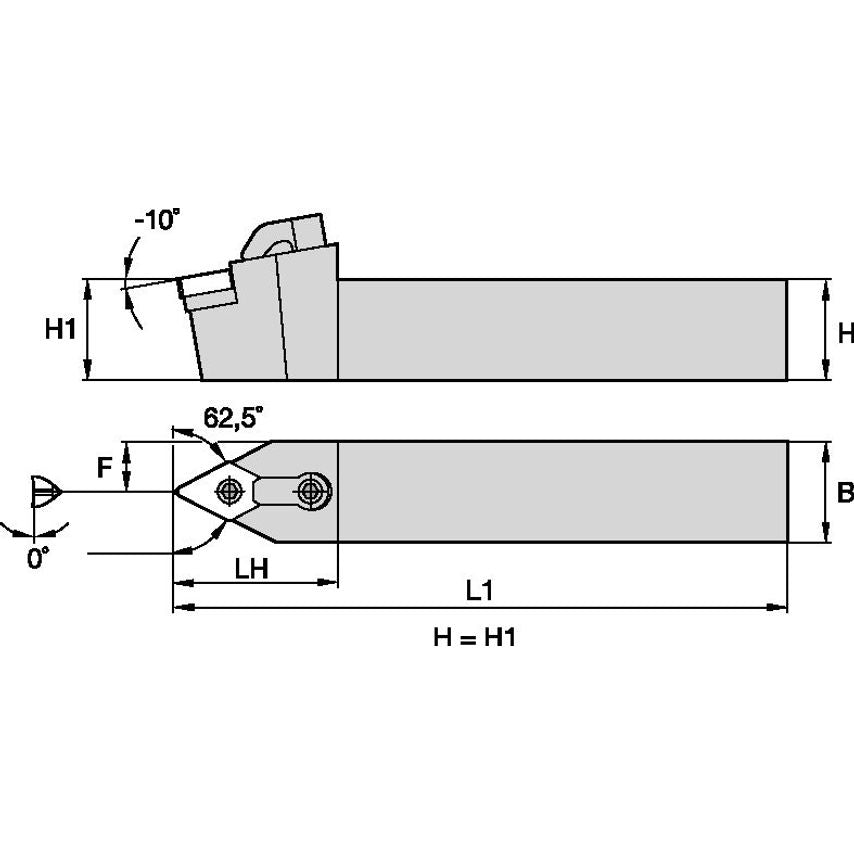 MDNNL3225P15 M Clamping Holder W25, 0MM L170