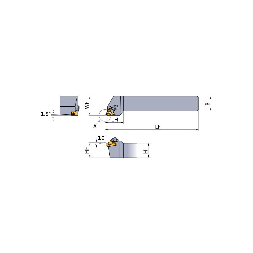 MMTER2525M16-C External Threading Tool Holder