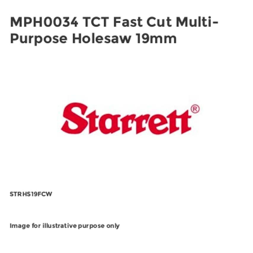 MPH0034 TCT Fast Cut Multi-Purpose Holesaw 19mm
