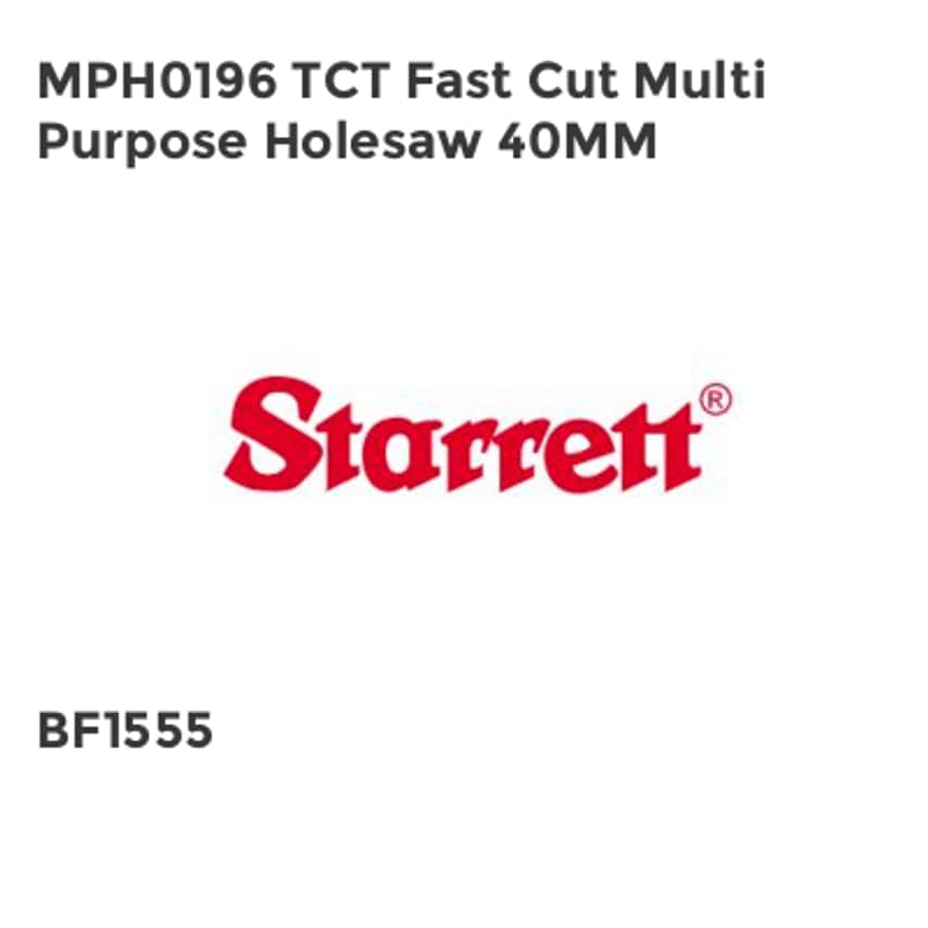 MPH0196 TCT Fast Cut Multi-Purpose Holesaw 40mm