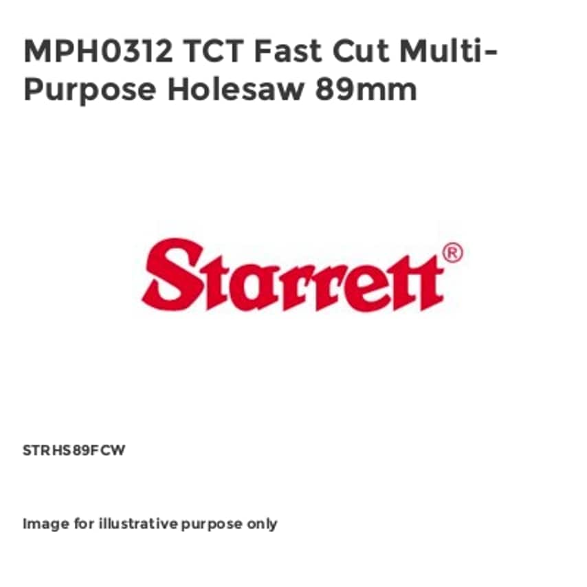 MPH0312 TCT Fast Cut Multi-Purpose Holesaw 89mm STRHS89FCW