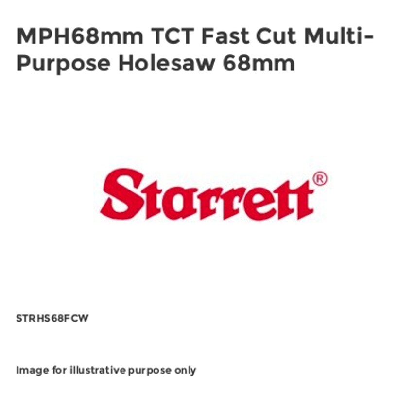 MPH68mm TCT Fast Cut Multi-Purpose Holesaw 68mm