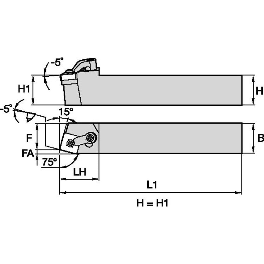 MSBNL2020K12 M Clamping Holder W20, 0MM L125