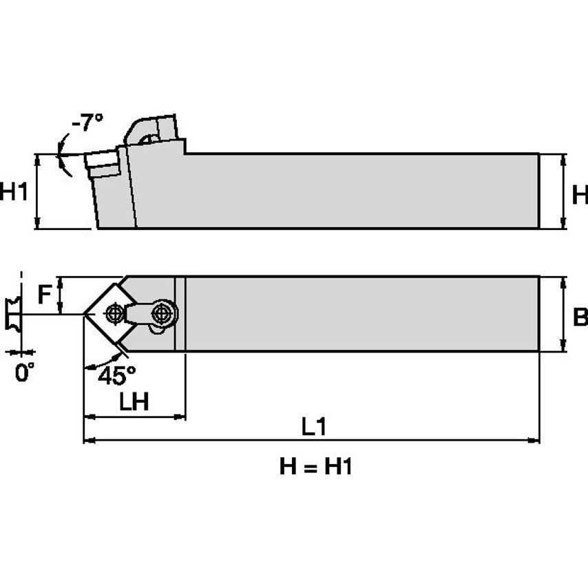 MSDNN2525M12 M Clamping Holder W25, 0MM L150