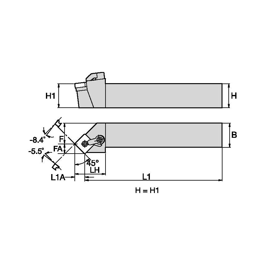 MSSNR124B M Clamping Holder W0.75 L4.50