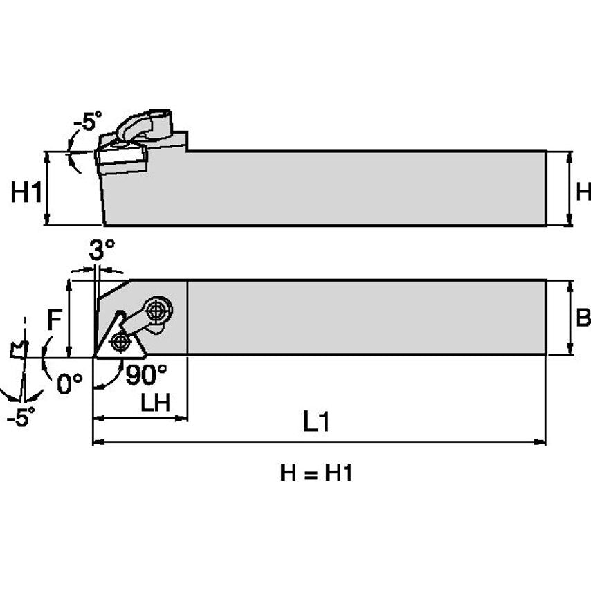 MTGNR2525M16 M Clamping Holder W25, 0MM L150