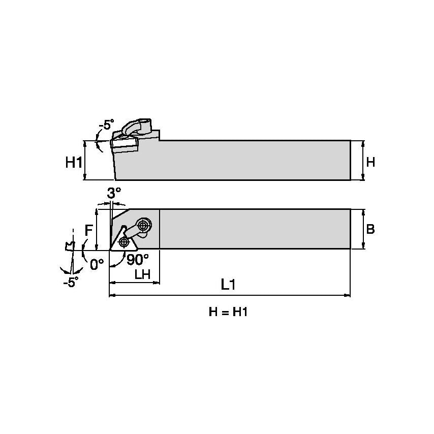 MTGNR2525M22 M Clamping Holder W25, 0MM L150