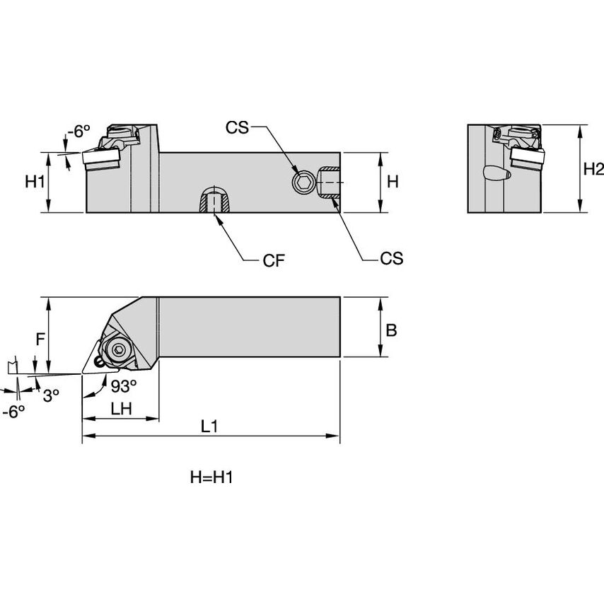 MTJNL2525X16C P Clamping Holder W25, 0MM