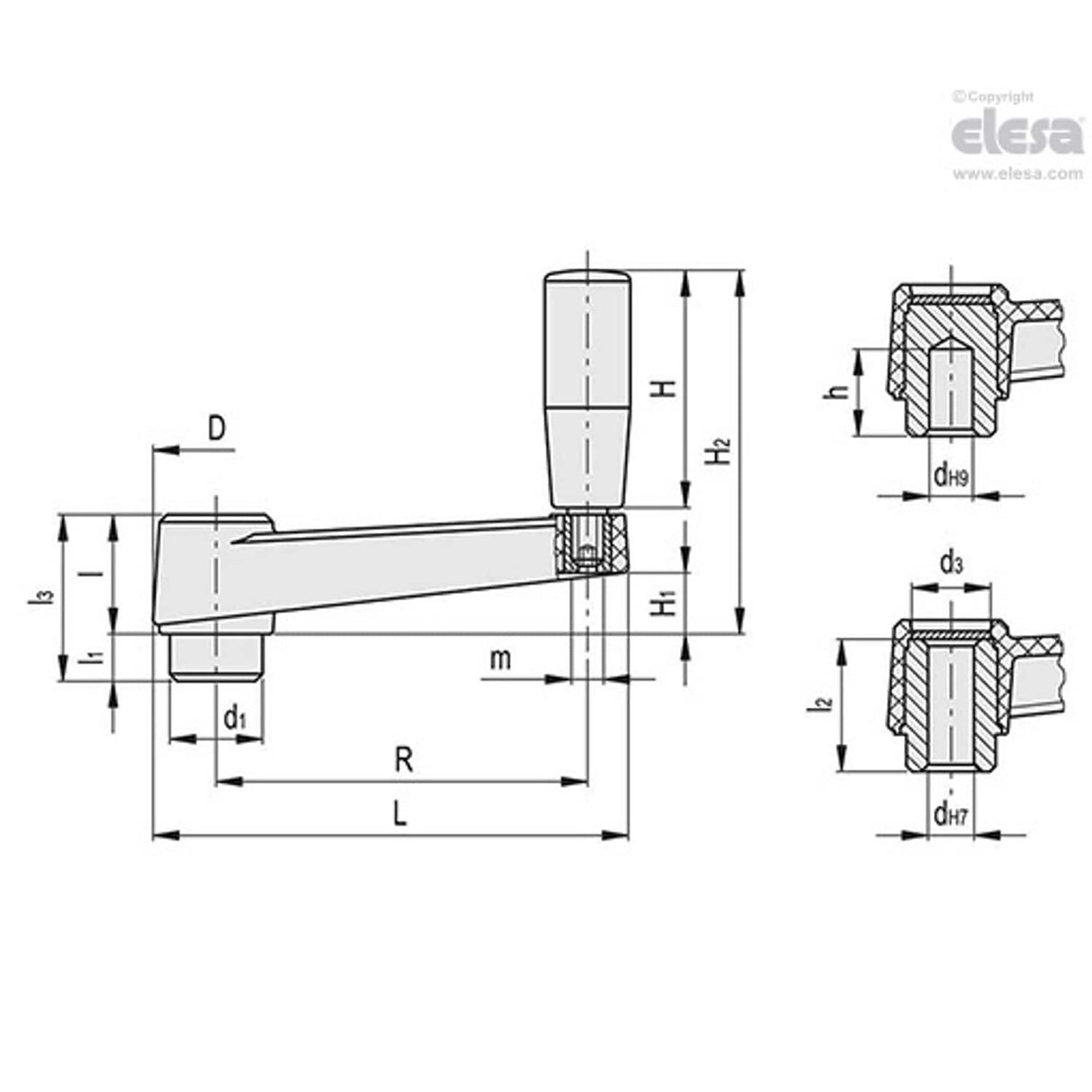 MT Crank handles Technopolymer MT.100 A-12