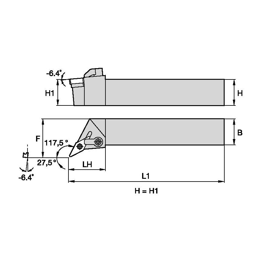 MVONL2525M16 M Clamping Holder W25, 0MM L150