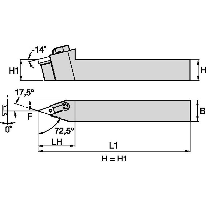 MVVNN203D M Clamping Holder W1.25 L6.00