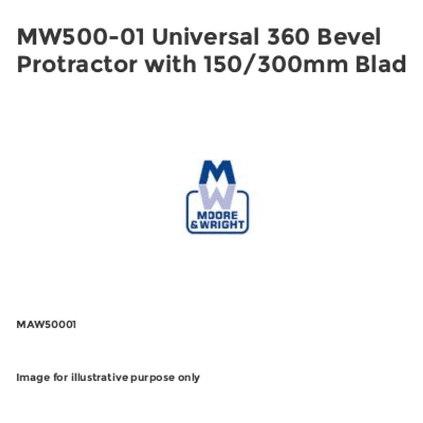 MW500-01 Universal 360 Bevel Protractor with 150/300mm Blad MAW50001
