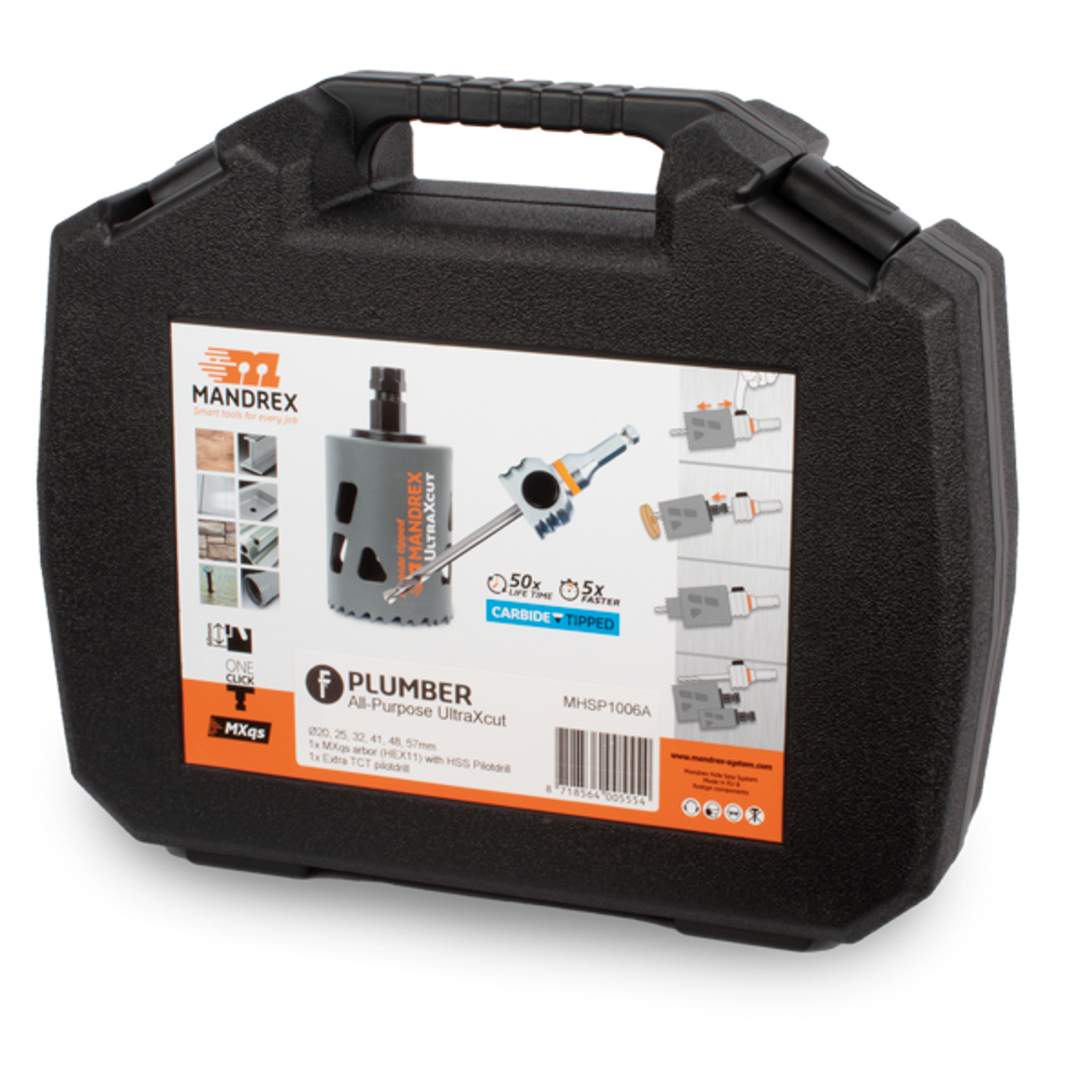 MXQS Hole Saw Kit Plumber UltraXcut 6 Piece Set and Case