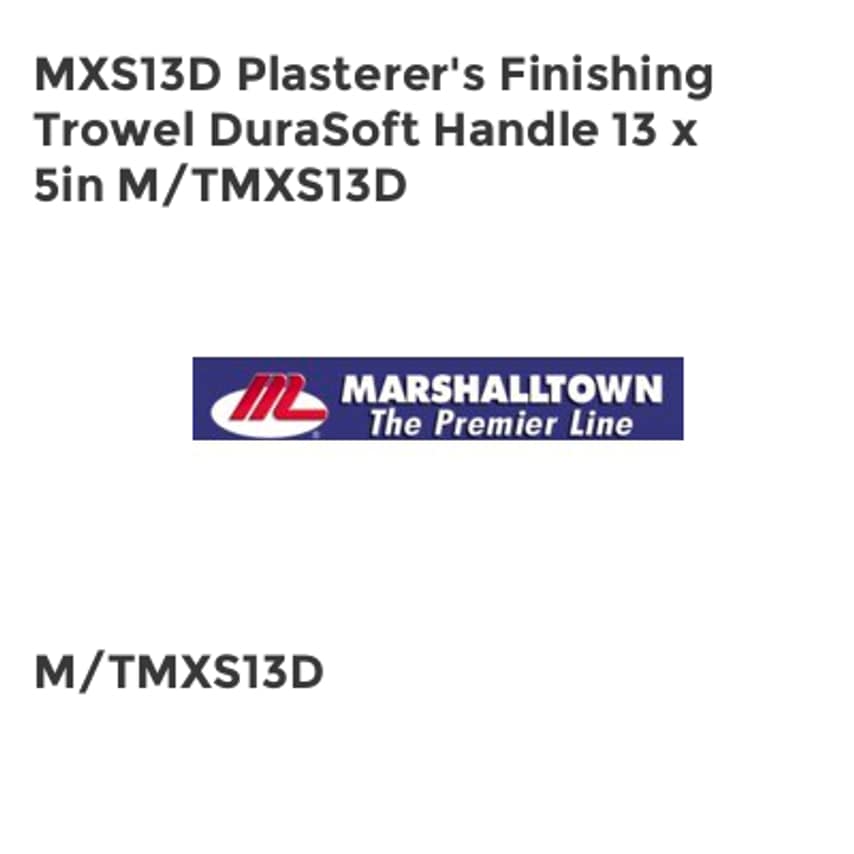 MXS13D Plasterer's Finishing Trowel DuraSoft Handle 13 x 5in M/TMXS13D