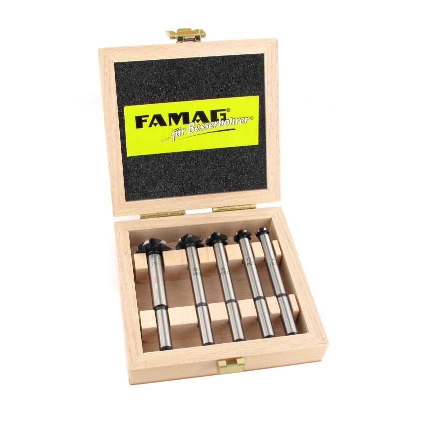 Machine Countersink Set 5 Pieces 10, 13, 16, 20, 25 mm, in Wooden Case, 1775505