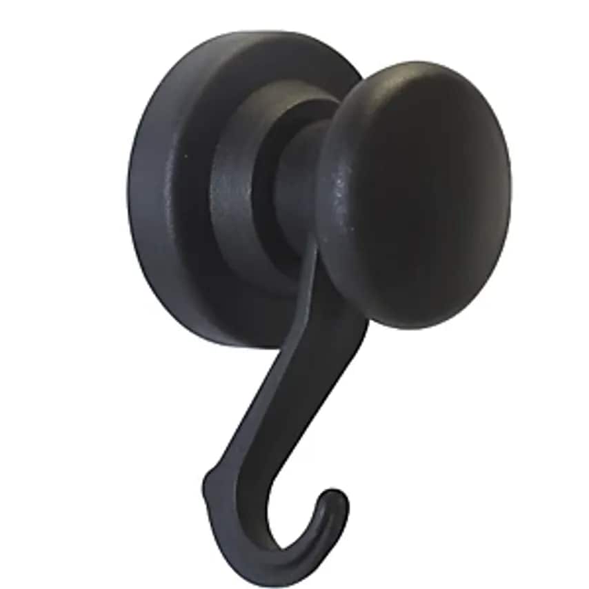 Magnet With Carousel Hook, Black, Pack Of 3, 53mm, Holds 10 Kg