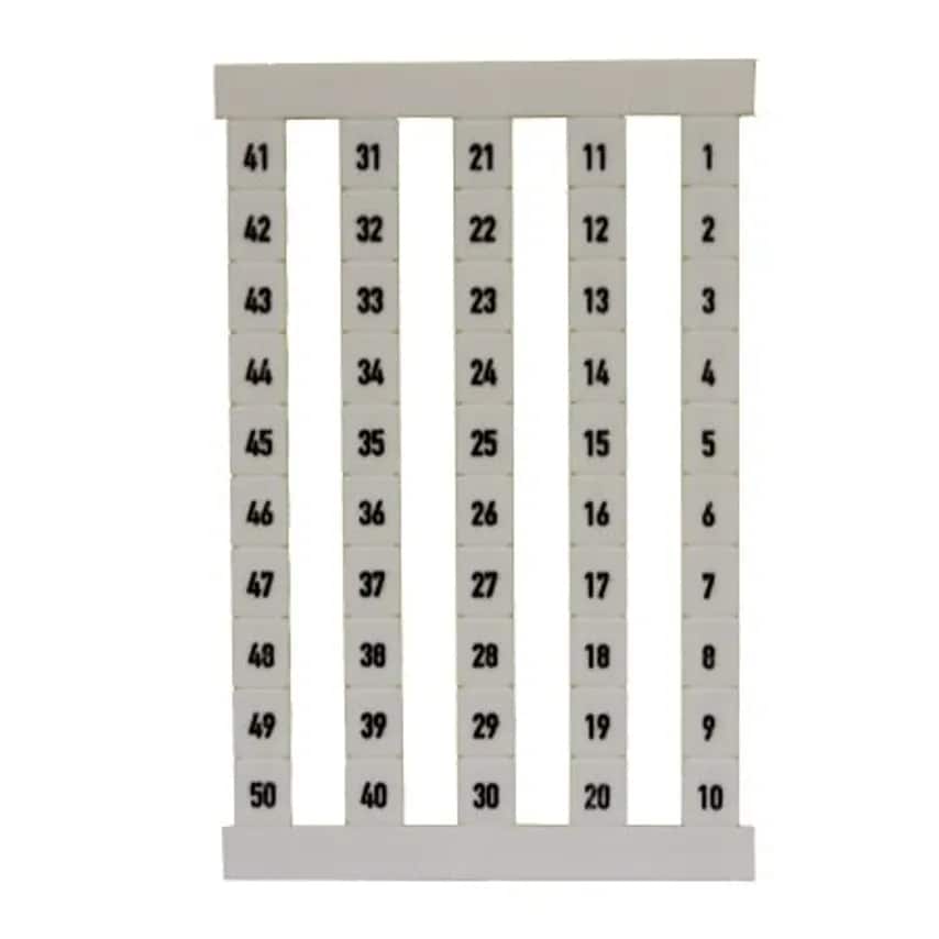 Marker Term Dek 6.5 FS 1-50 5 x 6.5mm Polyamide 66 Black on White
