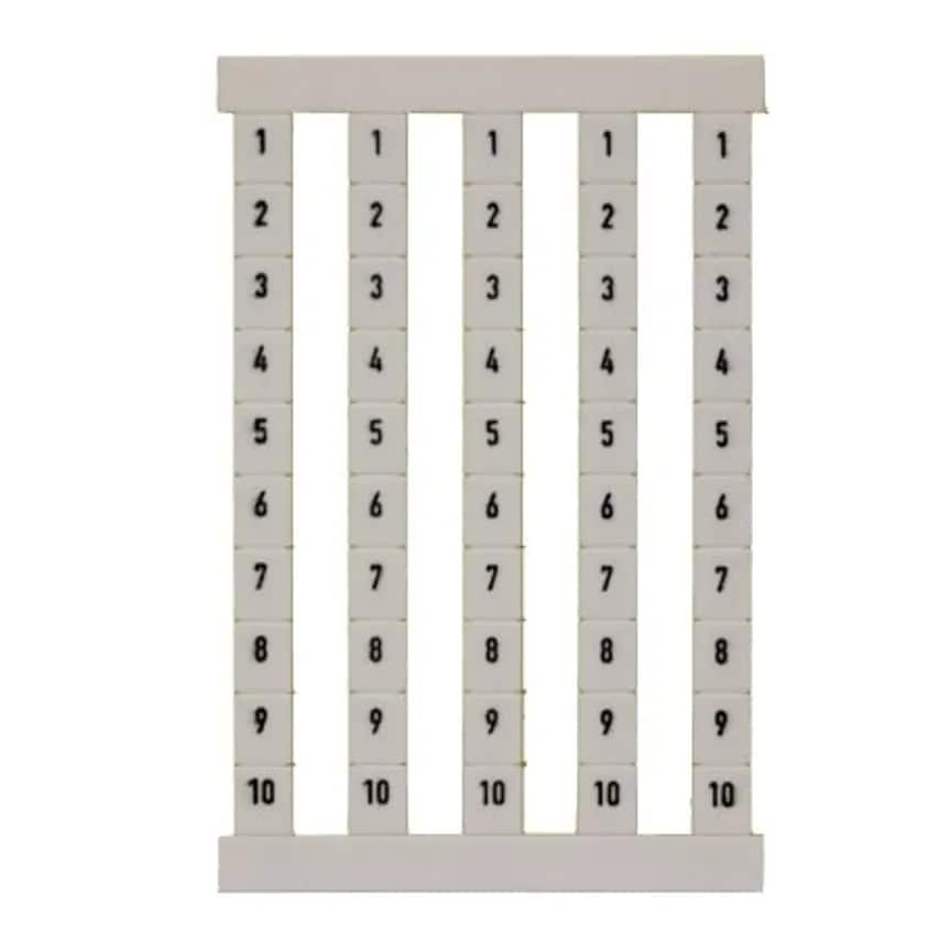 Marker Term Dek 6.5 Fsz 1-10 5 x 6.5mm Polyamide 66 Black on White