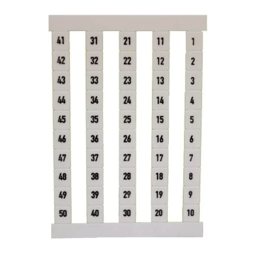 Marker Term Dek 6 FS 1-50 5 x 6mm Polyamide 66 Black on White