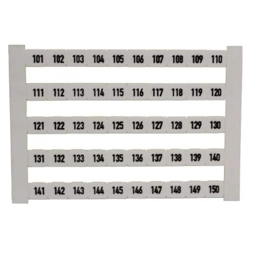 Marker Term Dek 6 FW 101-150 5 x 6mm Polyamide 66 Black on White