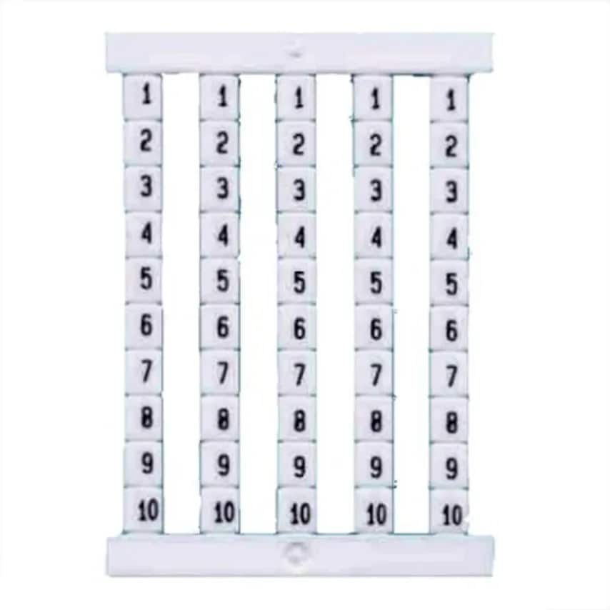 Marker Term Dek 6 Fsz 1-10 5 x 6mm Polyamide 66 Black on White