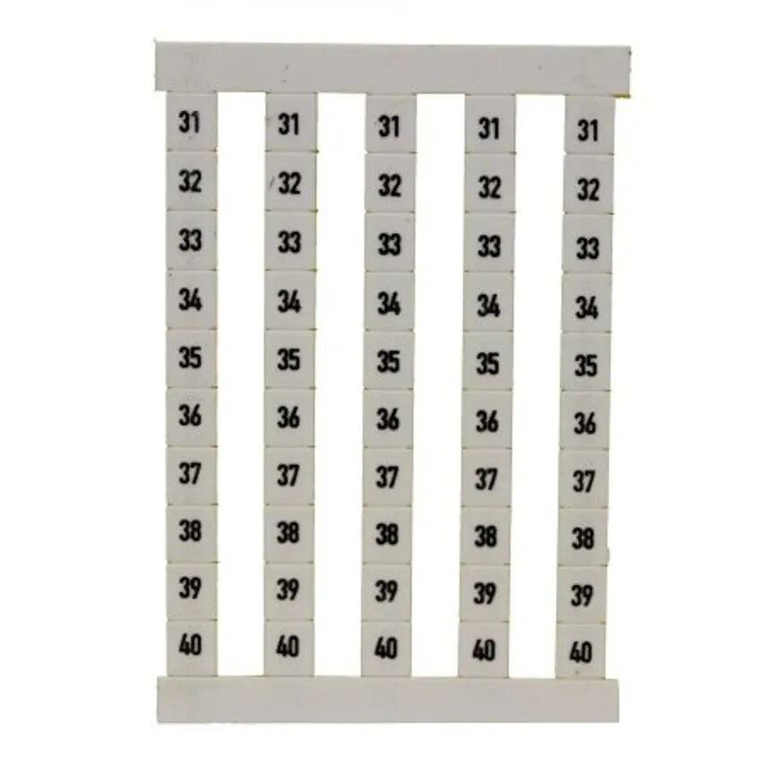 Marker Term Dek 6 Fsz 31-40 5 x 6mm Polyamide 66 Black on White
