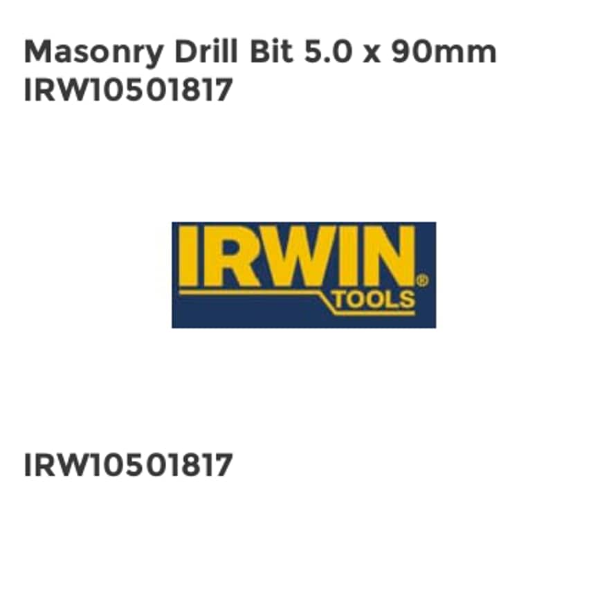 Masonry Drill Bit 5.0 x 90mm IRW10501817