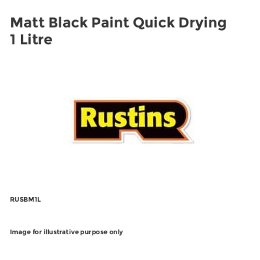 Matt Black Paint Quick Drying 1 Litre RUSBM1L
