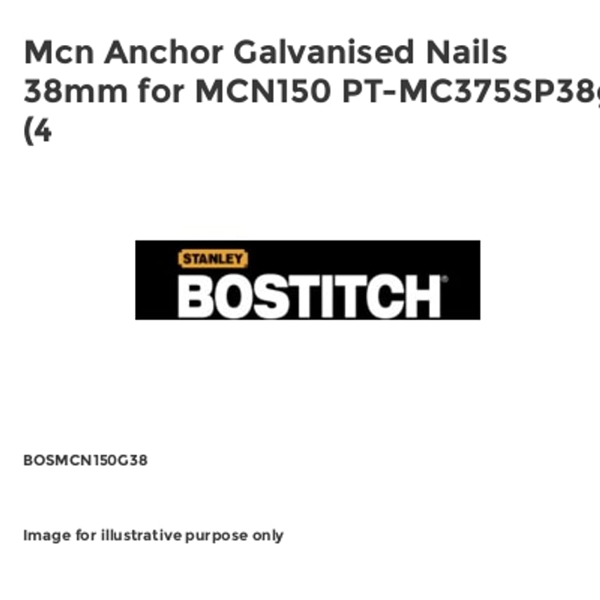 Mcn Anchor Galvanised Nails 38mm for MCN150 PT-MC375SP38g (4 BOSMCN150G38