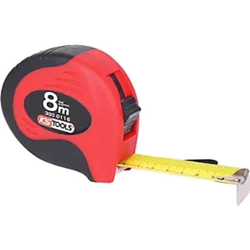 Measuring Tape with Stop Black/Red Length 8 M Tape Width 25 mm