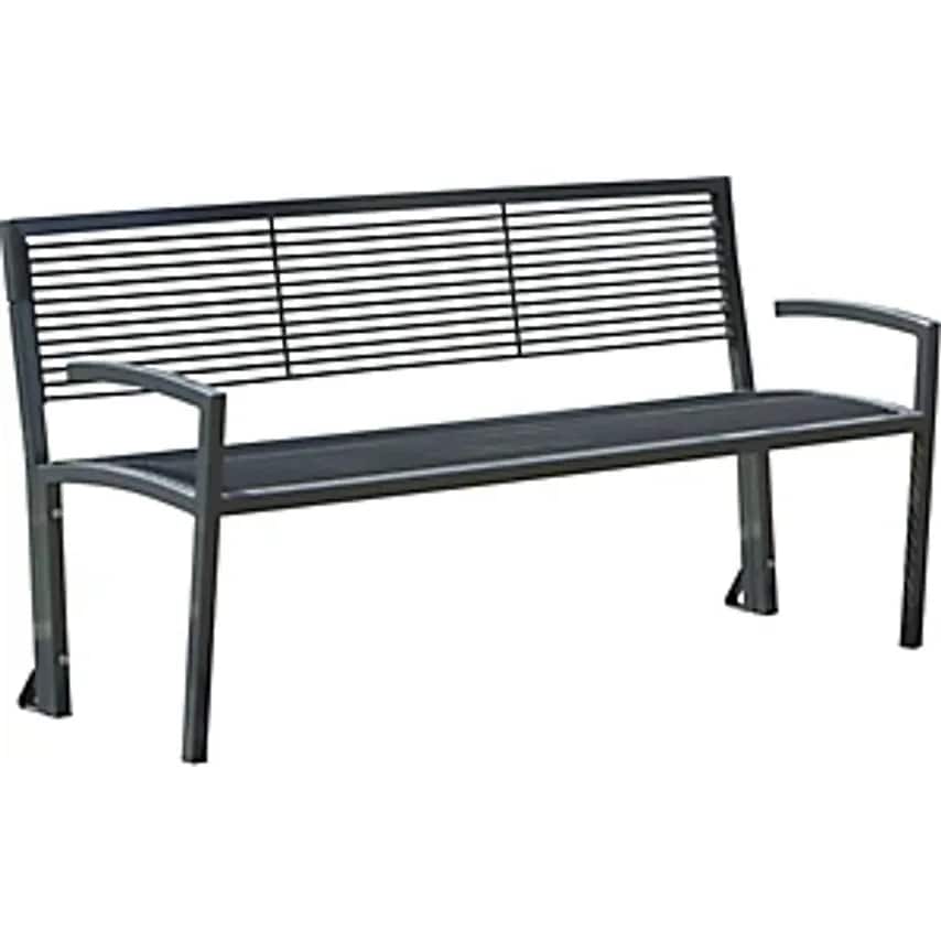 Metal Bench, In Grey Cast Iron Finish, LxWxH 1500 X 555 X 780mm