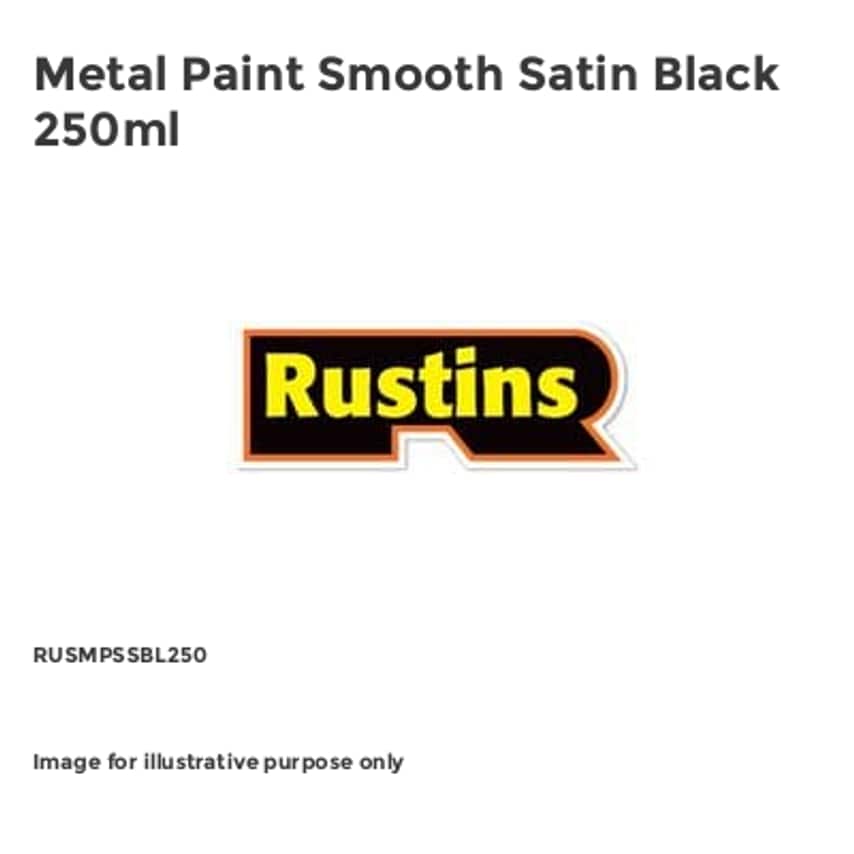 Metal Paint Smooth Satin Black 250ml RUSMPSSBL250