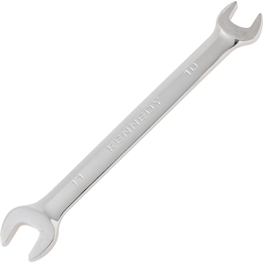 Metric Open Ended Spanner, Double End, Chrome Vanadium Steel, 10mm x 11mm