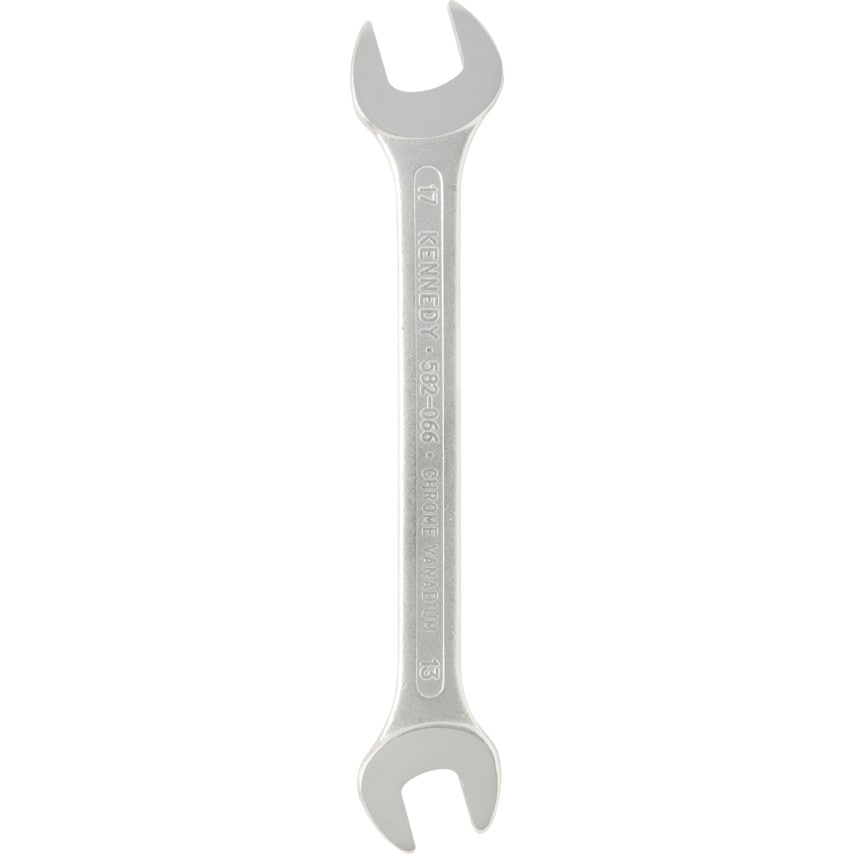 Metric Open Ended Spanner, Double End, Chrome Vanadium Steel, 13mm x 17mm