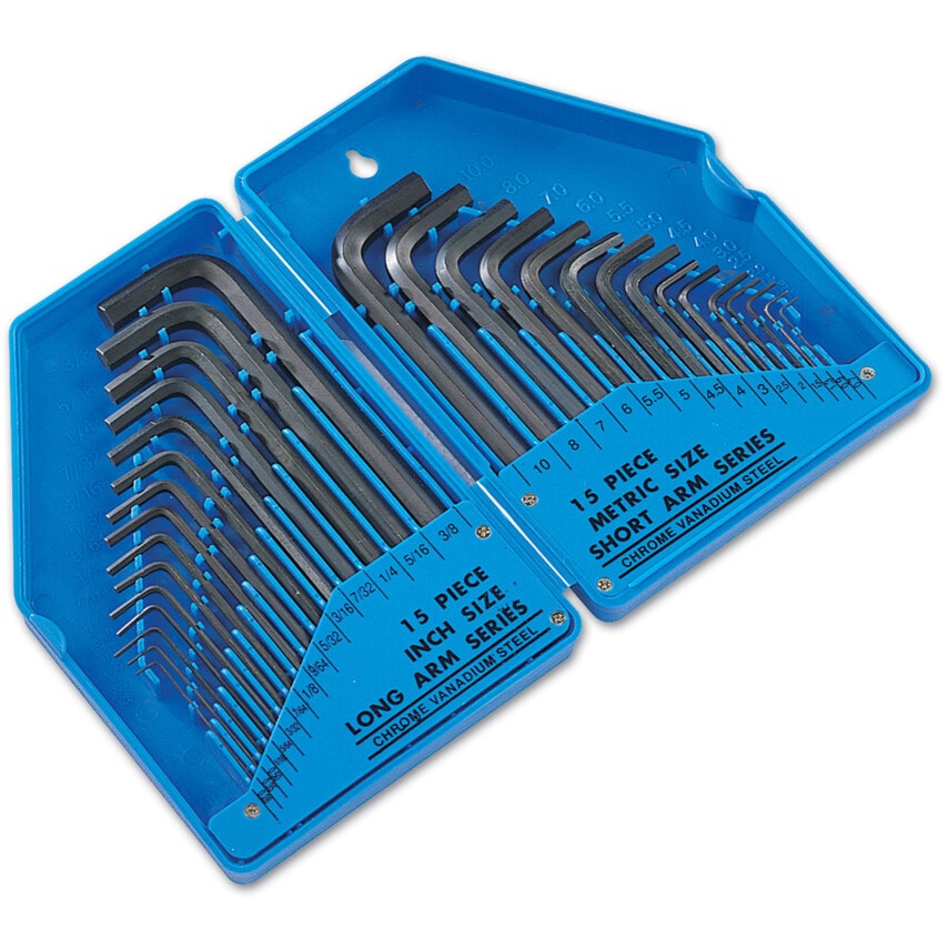 Metric & Imperial Hex Key Set 30PC