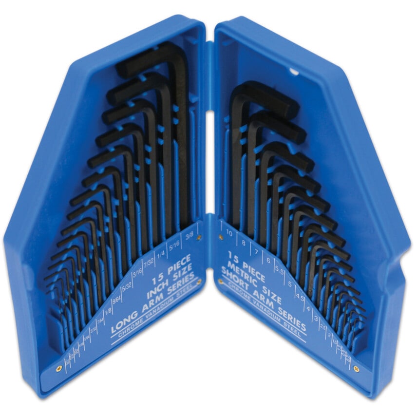 Metric & Imperial Hex Key Set 30PC