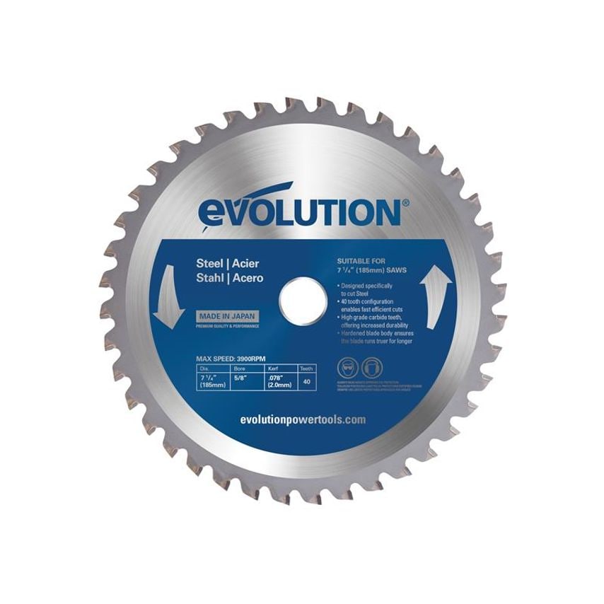 Mild Steel Cutting Circular Saw Blade 185 x 20mm x 40T EVLM185TC40C