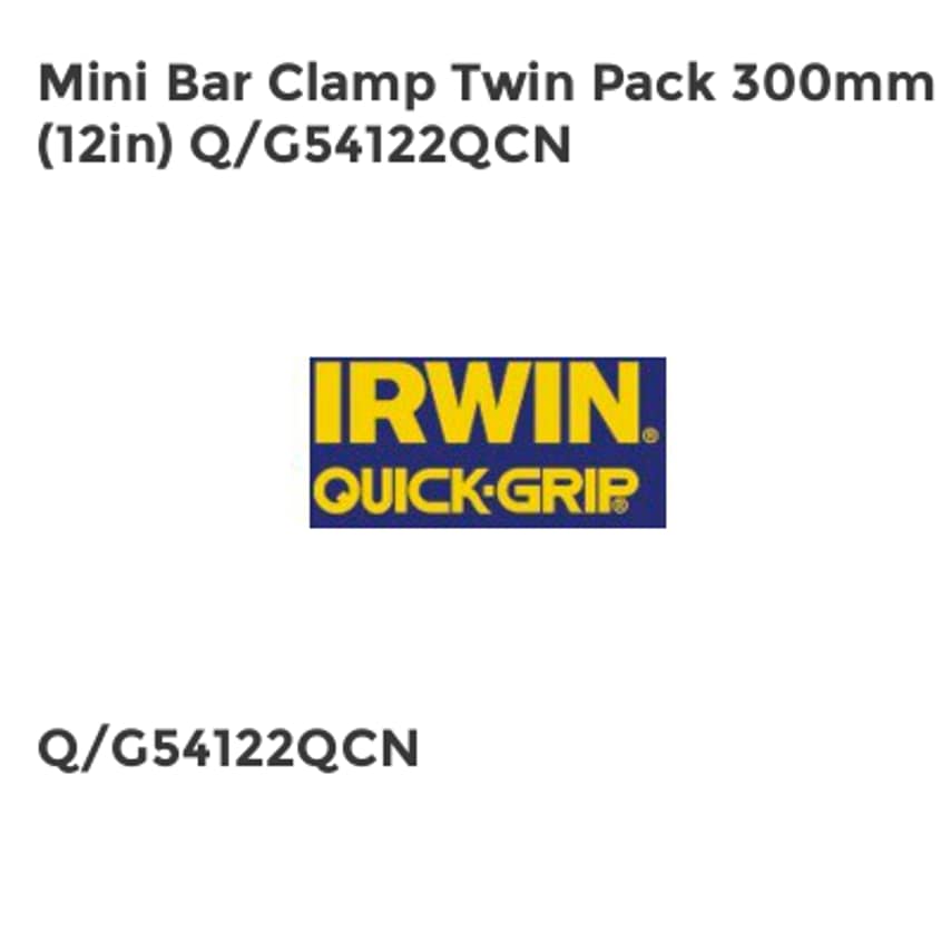 Mini Bar Clamp Twin Pack 300mm (12in) Q/G54122QCN