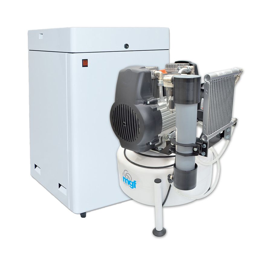 Mini Box 24/10 Genesi M Dental Compressor, 2 Chairs, 135 L/Min 5Bar, 50 dB (A) In Silent Cabinet