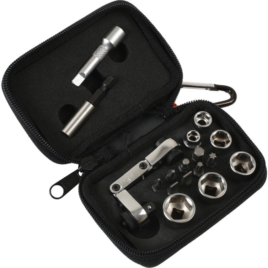 Mini Flexi Ratchet Socket and Bit Set 17PC