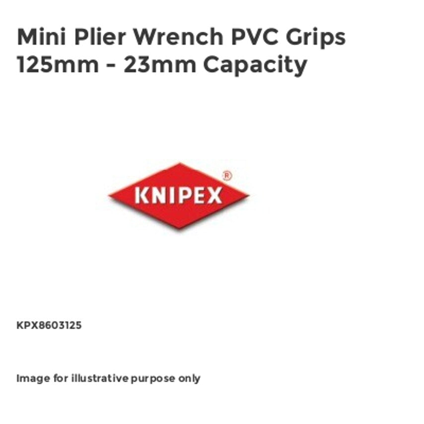 Mini Plier Wrench PVC Grips 125mm - 23mm Capacity