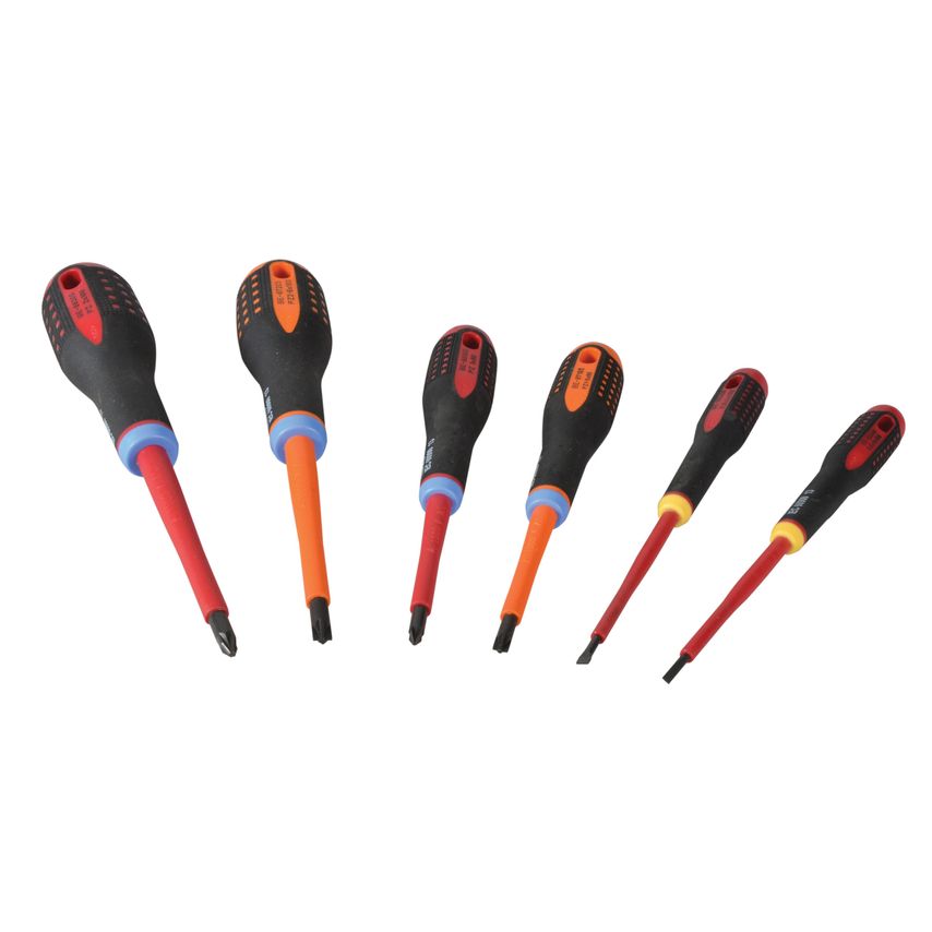 Mixed Insulated Ergo Screwdriver Set of 6 Sl/Pz
