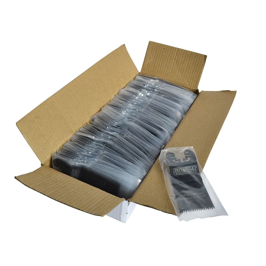 Multi-Function Tool CrV Flush Cut Wood Blade Ground Side Set 34mm (Box 100) FAIMFW34B100