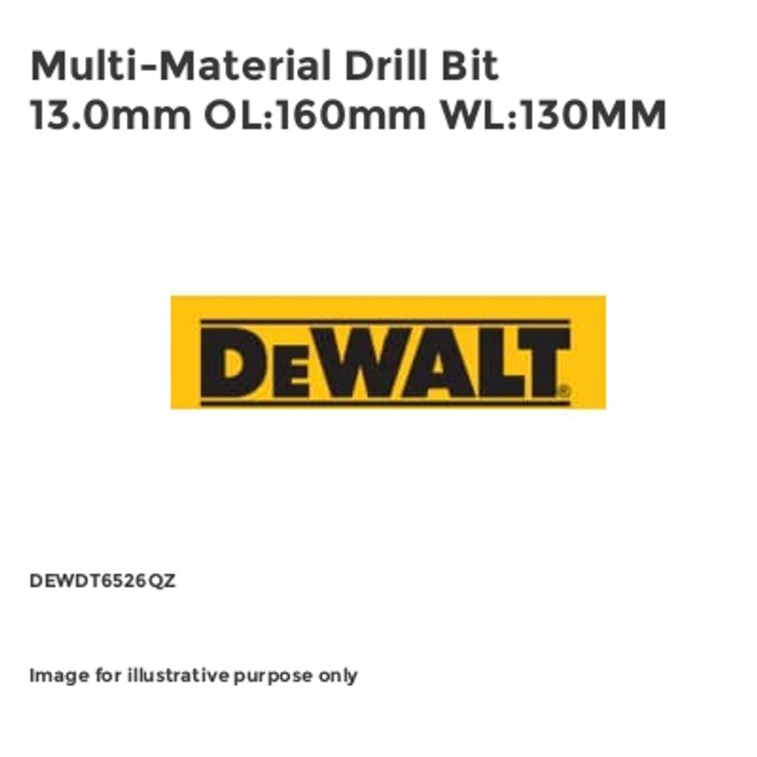 Multi-Material Drill Bit 13.0mm OL:160mm WL:130MM