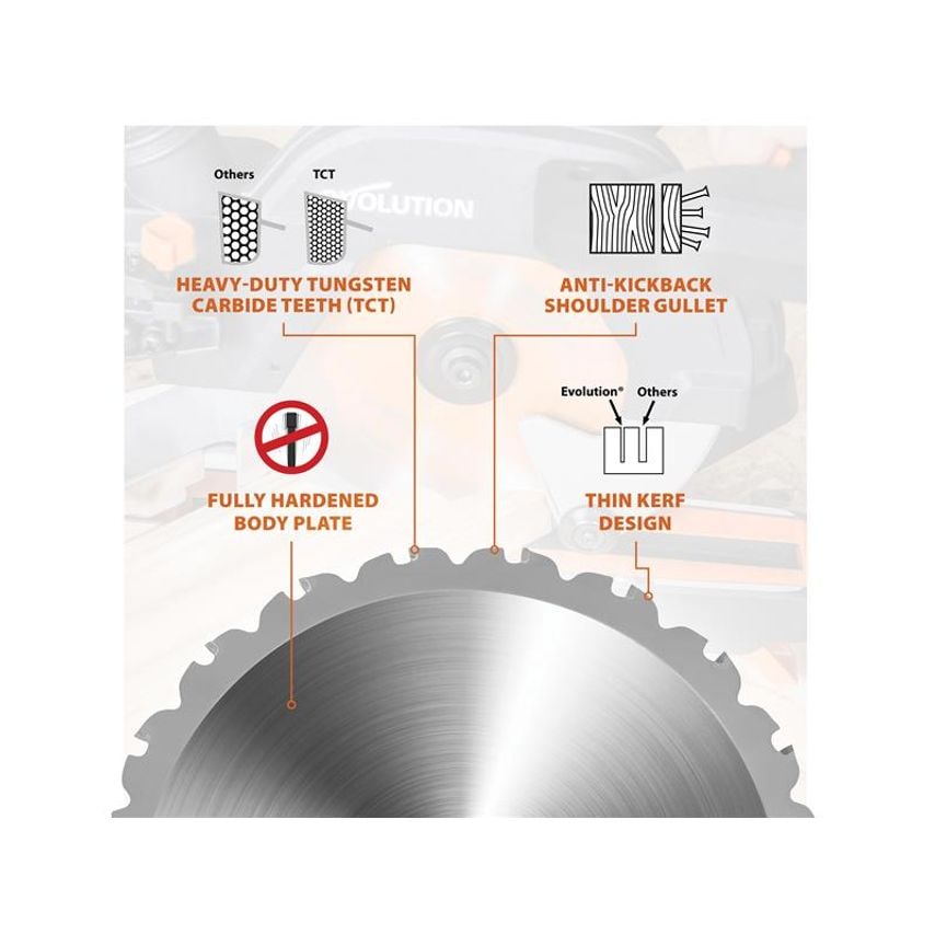 Multi-Material Mitre Saw Blade 185 x 20mm x 20T EVL185MULTMS