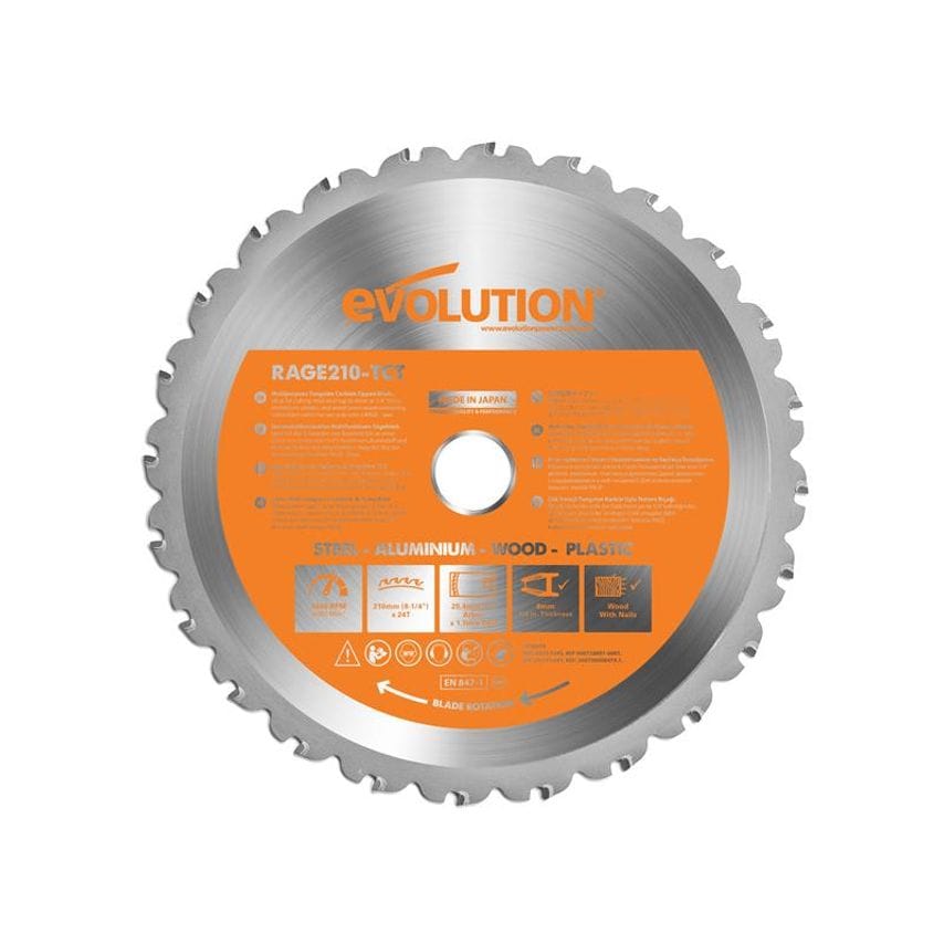 Multi-Material Mitre Saw Blade 210 x 25.4mm x 24T EVL210MULTI